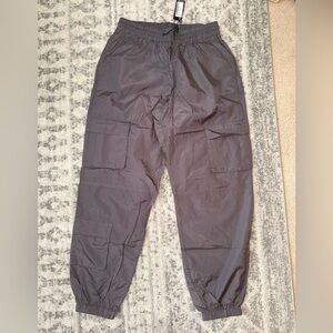 Boohoo Charcoal Drawstring Cargo Pants